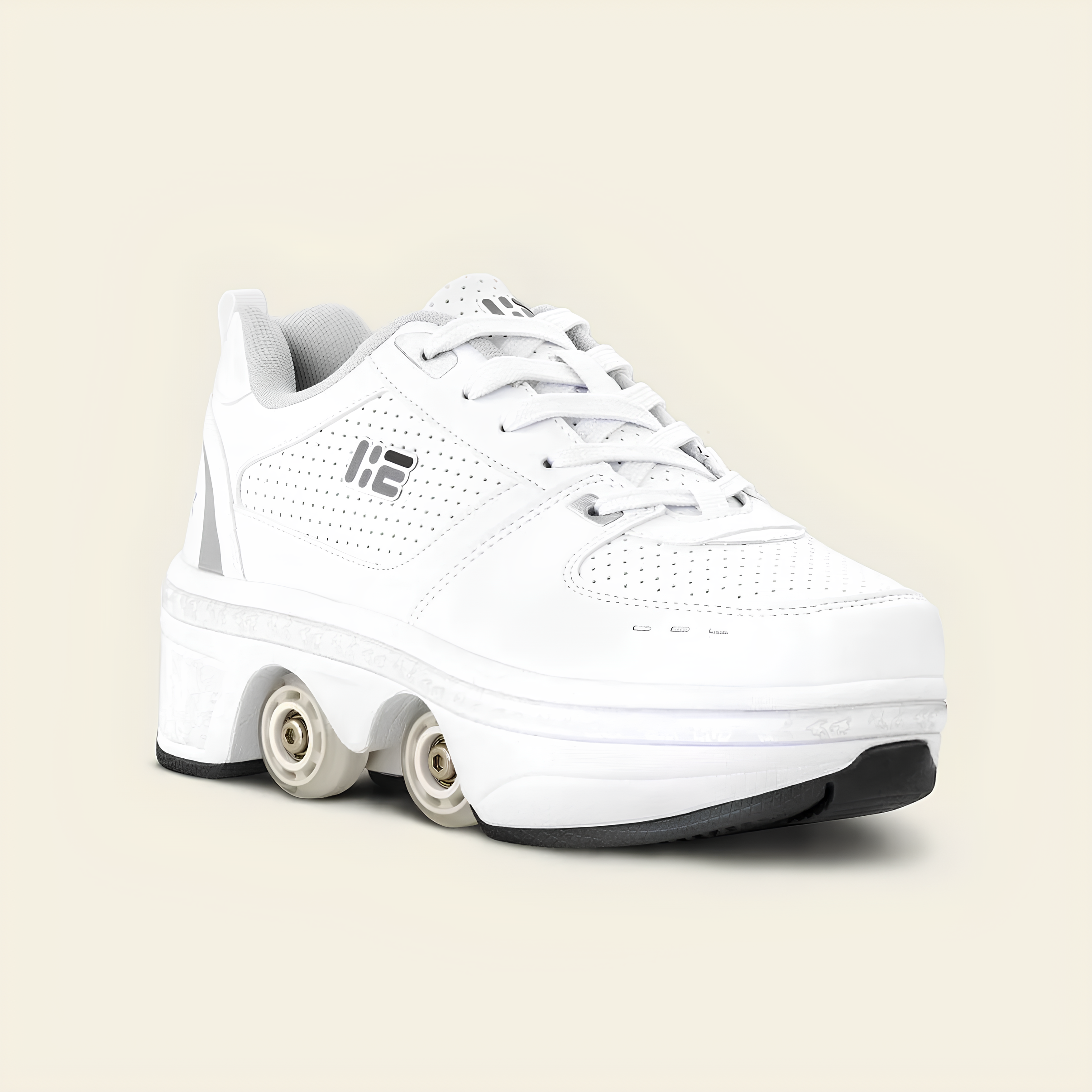 Beyaz Işıklı Tekerlekli Paten Ayakkabı