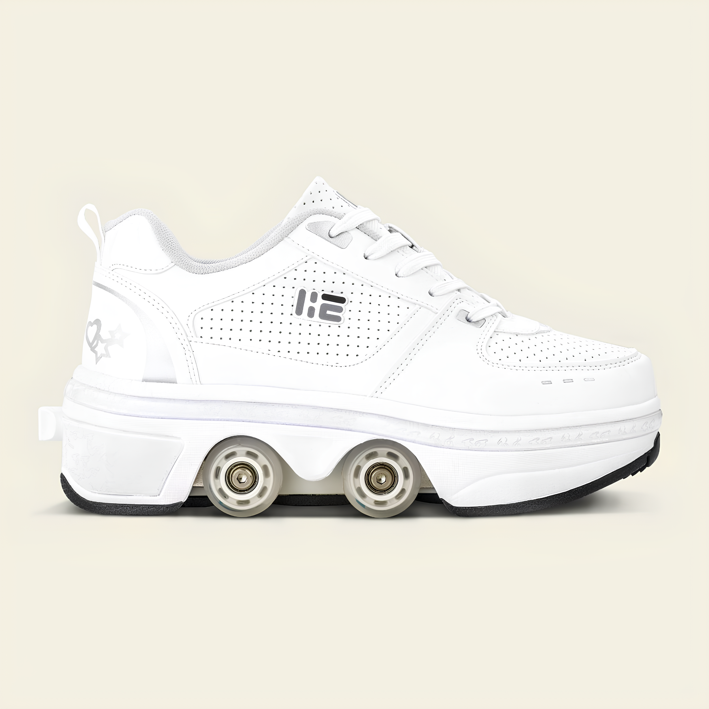 Beyaz Işıksız Tekerlekli Paten Ayakkabı